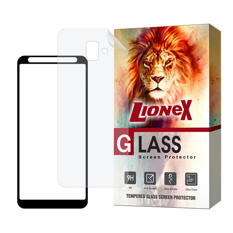 محافظ صفحه نمایش لایونکس مدل FUNABKLI مناسب برای گوشی موبایل سامسونگ Galaxy J6 Plus به همراه محافظ پشت گوشی