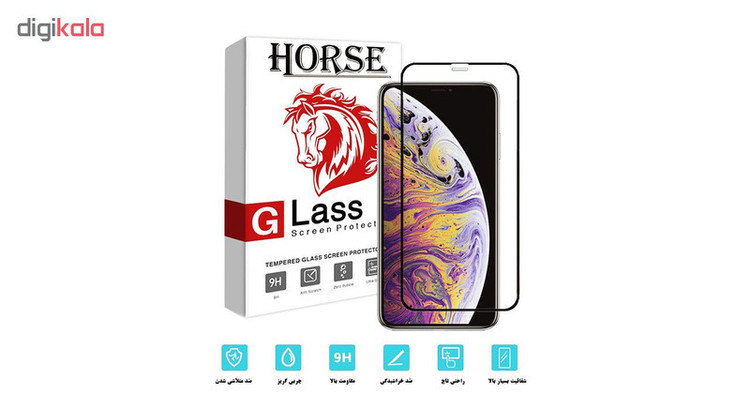 محافظ صفحه نمایش 5D هورس مدل FAG مناسب برای گوشی موبایل اپل iPhone XS Max