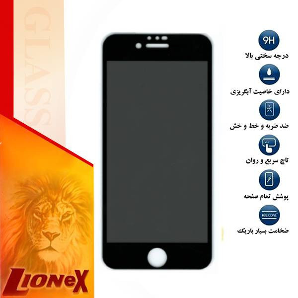 محافظ صفحه نمایش حریم شخصی لایونکس مدل PFLI مناسب برای گوشی موبایل اپل iPhone 8 Plus