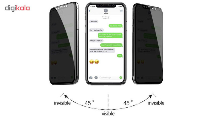 محافظ صفحه نمایش حریم شخصی لایونکس مدل FPS مناسب برای گوشی موبایل اپل iPhone XR