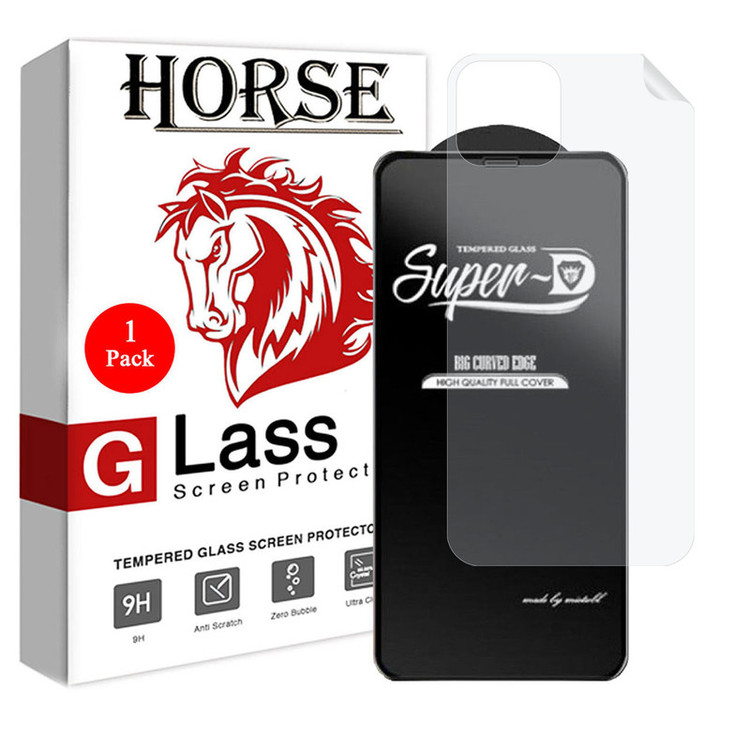 محافظ صفحه نمایش هورس مدل 2SN-Glass مناسب برای گوشی موبایل اپل iPhone 12 Pro به همراه محافظ پشت گوشی