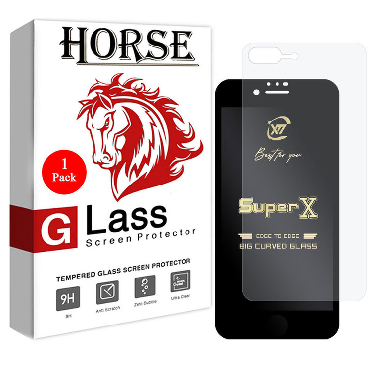 محافظ صفحه نمایش هورس مدل 2SXN مناسب برای گوشی موبایل اپل iPhone 8 Plus به همراه محافظ پشت گوشی