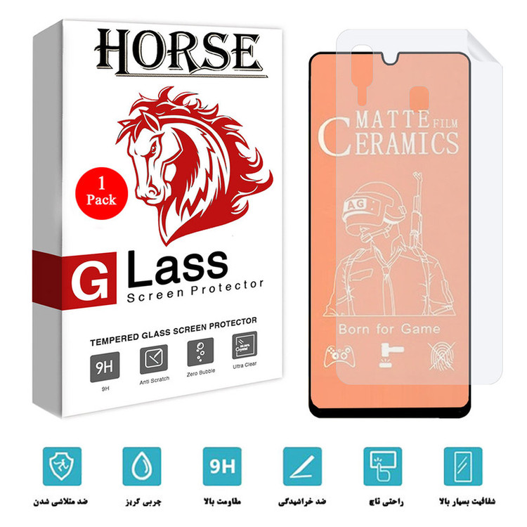 محافظ صفحه نمایش مات هورس مدل 2CMN مناسب برای گوشی موبایل سامسونگ Galaxy A30 به همراه محافظ پشت گوشی