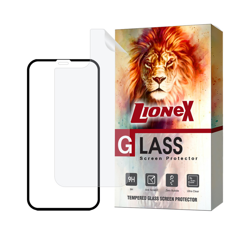 محافظ صفحه نمایش سرامیکی شفاف لایونکس مدل CERAMICNANOLI مناسب برای گوشی موبایل اپل iPhone 12 Pro به همراه محافظ پشت گوشی