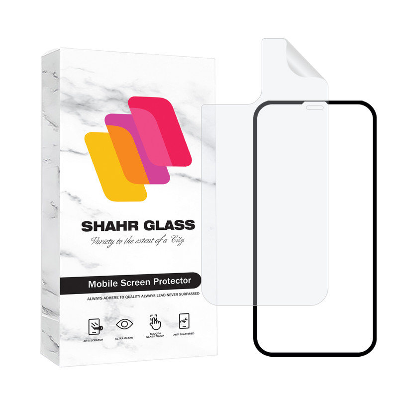 محافظ صفحه نمایش شفاف شهر گلس مدل CERAMINANOSH مناسب برای گوشی موبایل اپل iPhone 12 Pro به همراه محافظ پشت گوشی