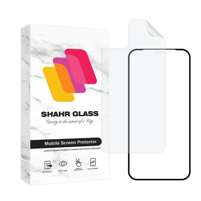 محافظ صفحه نمایش شفاف شهر گلس مدل CERAMINANOSH مناسب برای گوشی موبایل اپل iPhone XS Max به همراه محافظ پشت گوشی