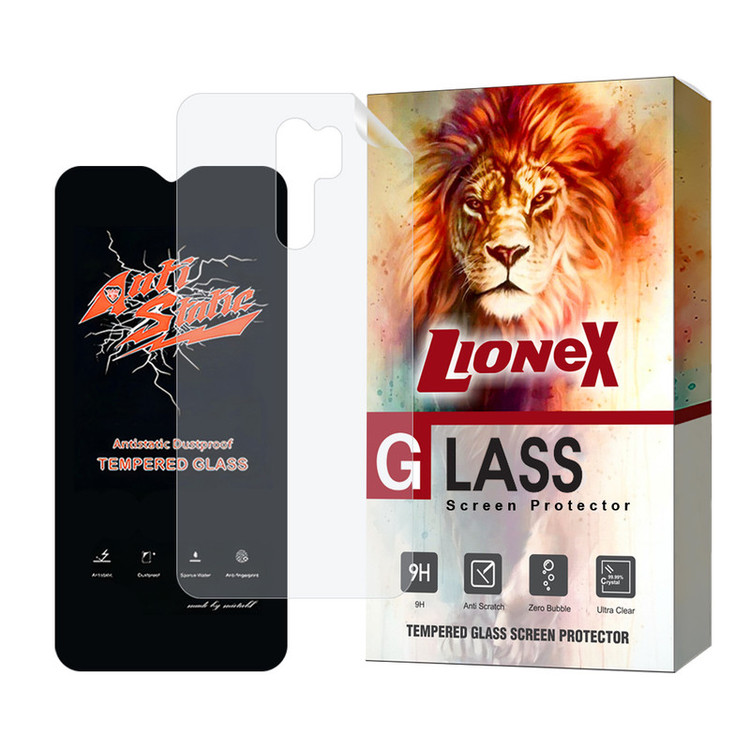 محافظ صفحه نمایش آنتی استاتیک لایونکس مدل ANTNABKLI مناسب برای گوشی موبایل شیائومی Redmi 9 به همراه محافظ پشت گوشی