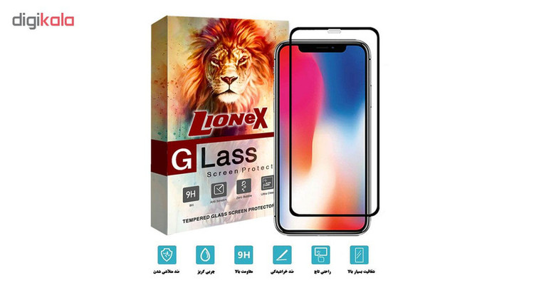 محافظ صفحه نمایش 5D لایونکس مدل USS مناسب برای گوشی موبایل اپل iPhone X