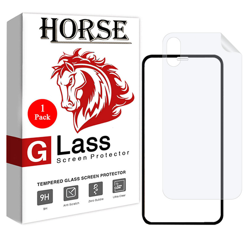 محافظ صفحه نمایش هورس مدل 2FN مناسب برای گوشی موبایل اپل iPhone XS Max به همراه محافظ پشت گوشی
