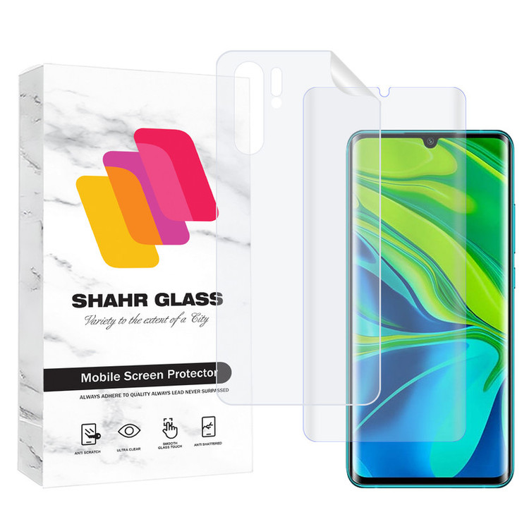 محافظ صفحه نمایش یووی شهر گلس مدل UVNANOMTBSH مناسب برای گوشی موبایل شیائومی Mi Note 10 Pro / Mi Note 10 / Mi CC9 Pro به همراه محافظ پشت گوشی