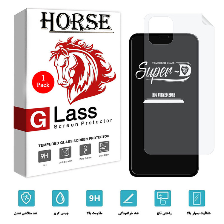 محافظ صفحه نمایش هورس مدل 2SN-Glass مناسب برای گوشی موبایل اپل iPhone 11 Pro Max به همراه محافظ پشت گوشی