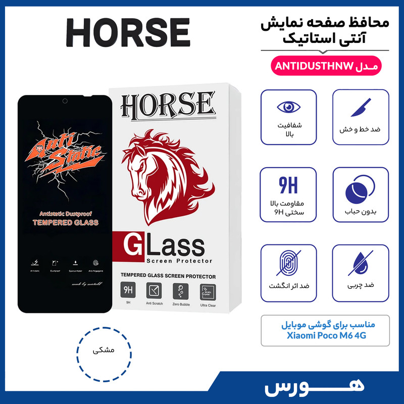 محافظ صفحه نمایش آنتی استاتیک هورس مدل ANTIDUSTHNW مناسب برای گوشی موبایل شیائومی Poco M6 4G