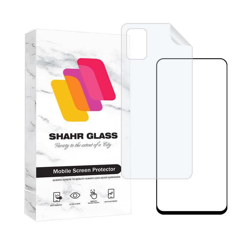 محافظ صفحه نمایش شفاف شهر گلس مدل CERAMINANOSH مناسب برای گوشی موبایل سامسونگ Galaxy A51 4G / A51 5G / M31s به همراه محافظ پشت گوشی