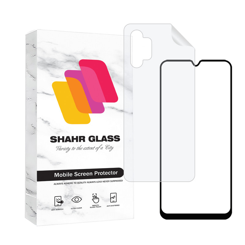 محافظ صفحه نمایش شفاف شهر گلس مدل CERAMINANOSH مناسب برای گوشی موبایل سامسونگ Galaxy A32 4G به همراه محافظ پشت گوشی