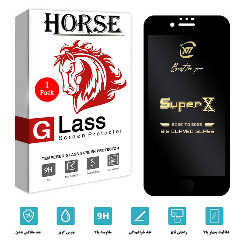 محافظ صفحه نمایش هورس مدل SUPERX مناسب برای گوشی موبایل اپل iPhone 8