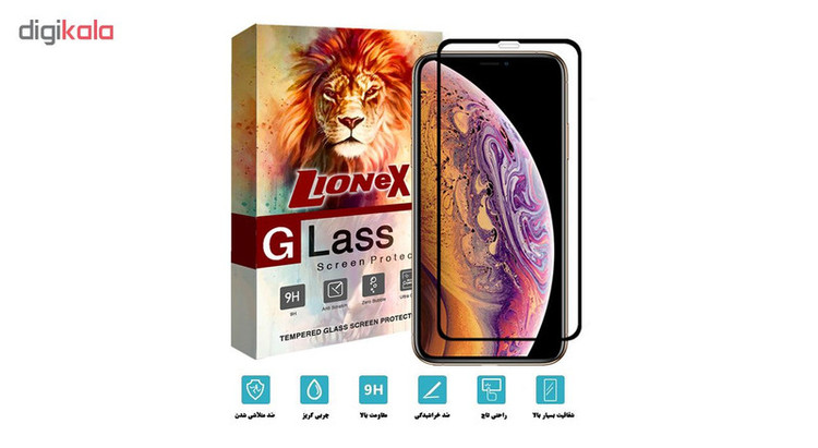 محافظ صفحه نمایش 5D لایونکس مدل CRM مناسب برای گوشی موبایل اپل iPhone XS