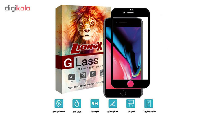محافظ صفحه نمایش 5D لایونکس مدل CRM مناسب برای گوشی موبایل اپل iPhone 8 Plus