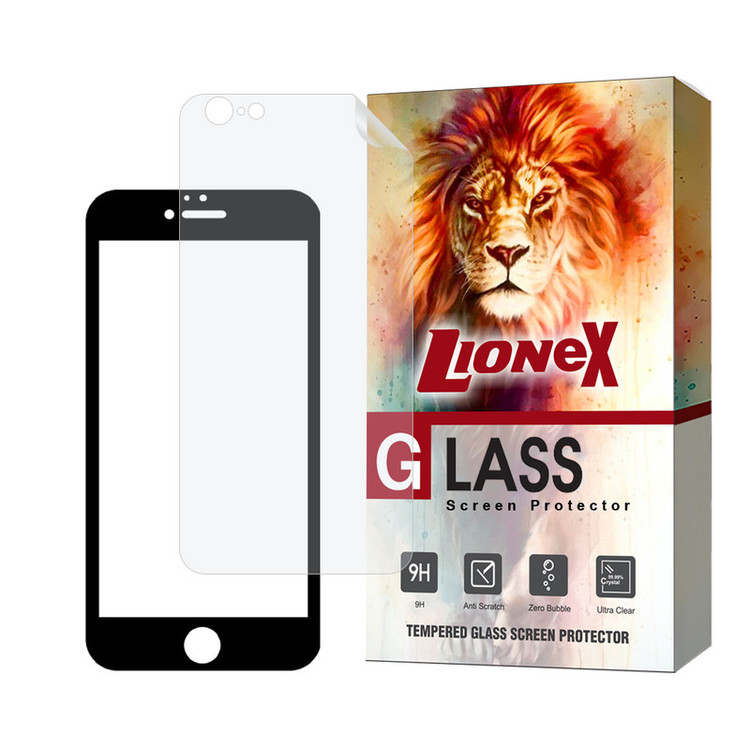 محافظ صفحه نمایش سرامیکی شفاف لایونکس مدل CERAMICNANOLI مناسب برای گوشی موبایل اپل iPhone 6s / 6 به همراه محافظ پشت گوشی