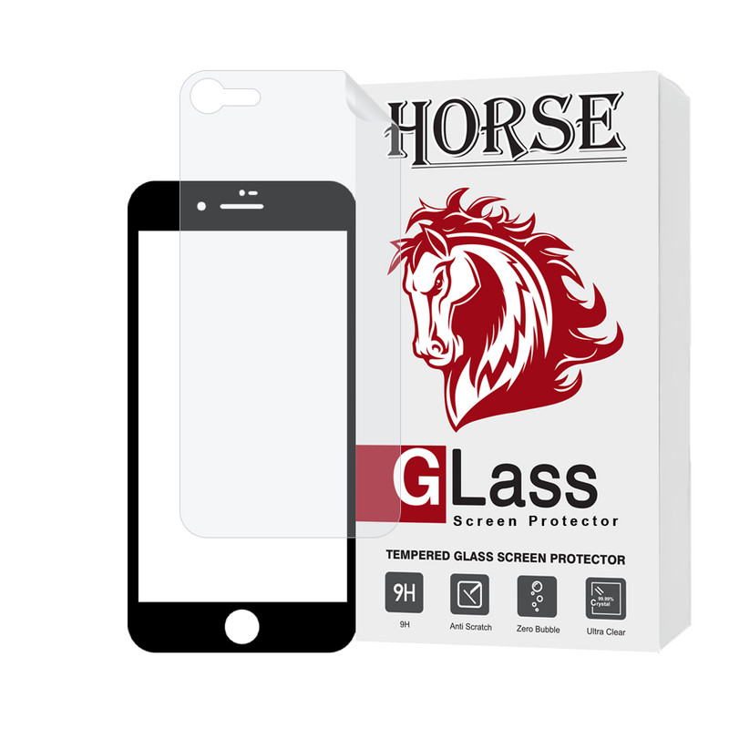 محافظ صفحه نمایش سرامیک شفاف هورس مدل CERAMICNANOHO مناسب برای گوشی موبایل اپل iPhone 7 / 8 / Se 2020 /  SE 2022 به همراه محافظ پشت گوشی