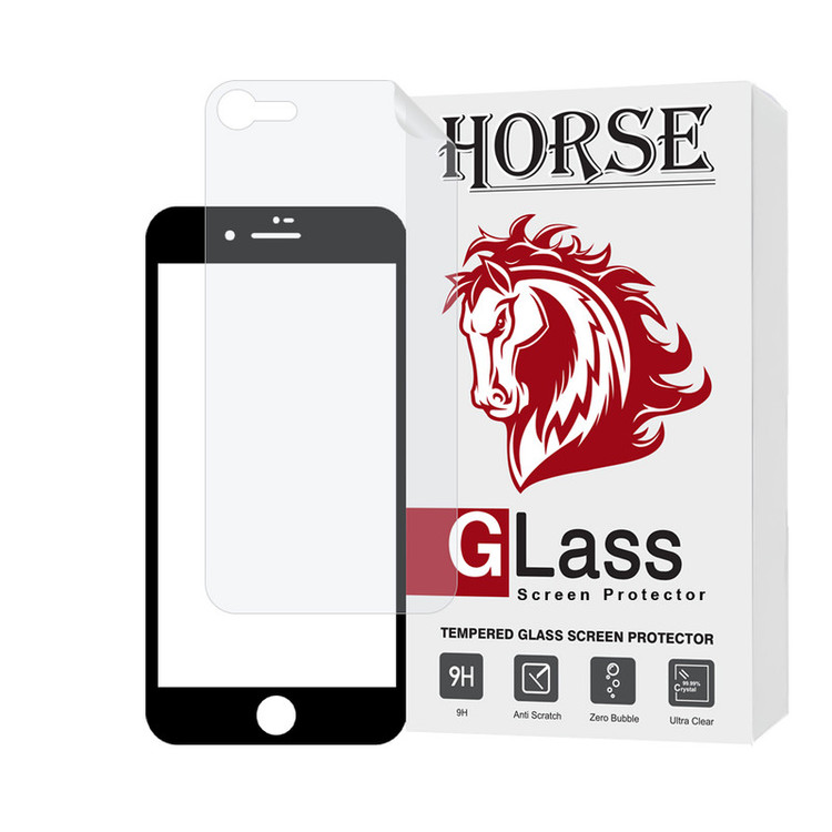 محافظ صفحه نمایش سرامیک شفاف هورس مدل CERAMICNANOHO مناسب برای گوشی موبایل اپل iPhone 7 / 8 / Se 2020 / SE 2022 به همراه محافظ پشت گوشی