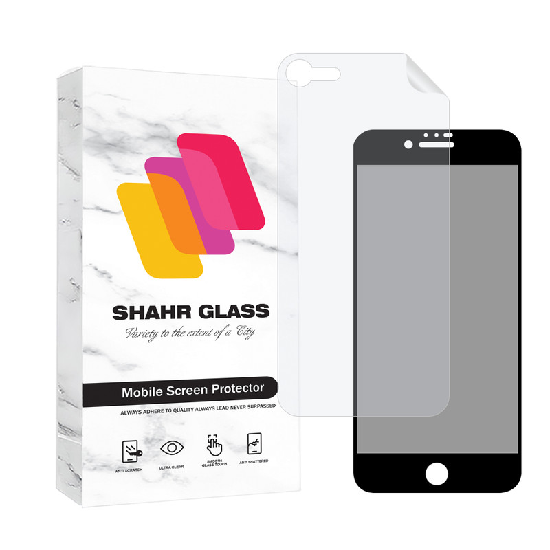 محافظ صفحه نمایش حریم شخصی شهر گلس مدل FULLPRIVNANOSH مناسب برای گوشی موبایل اپل iPhone 7 / 8 / SE 2020 / SE 2022 به همراه محافظ پشت گوشی
