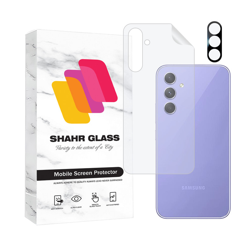 محافظ پشت گوشی شهر گلس مدل MTBFULS مناسب برای گوشی موبایل سامسونگ Galaxy A54 به همراه محافظ لنز