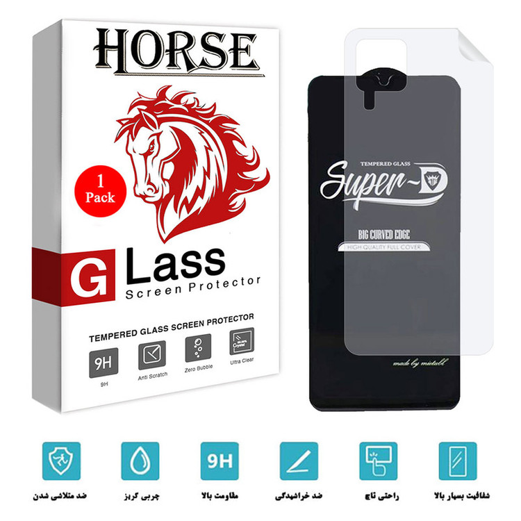محافظ صفحه نمایش هورس مدل 2SN-Glass مناسب برای گوشی موبایل سامسونگ Galaxy A22 4G به همراه محافظ پشت گوشی