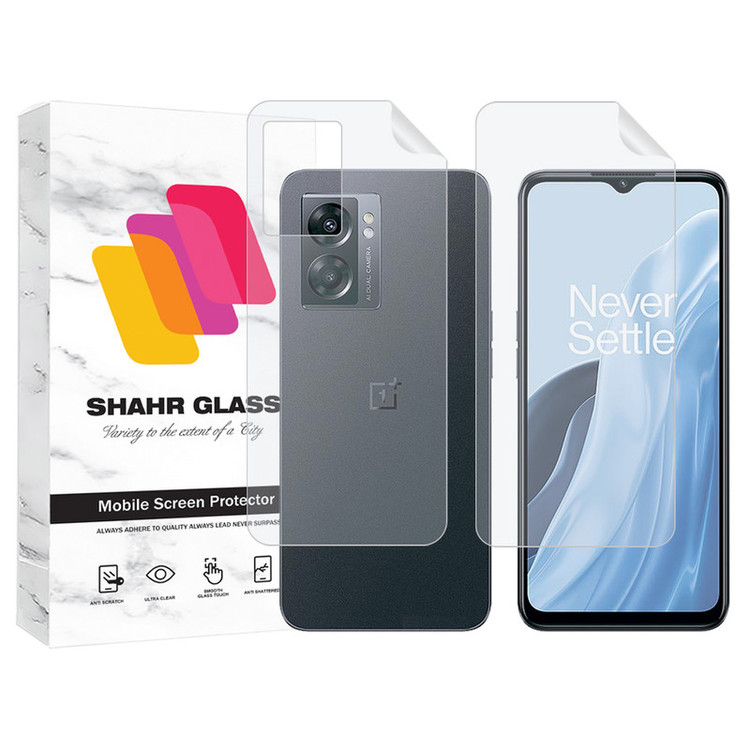 محافظ صفحه نمایش شهر گلس مدل MTNANFBSH مناسب برای گوشی موبایل وان پلاس Nord N300 به همراه محافظ پشت گوشی