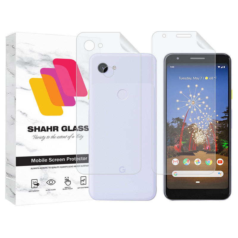 محافظ صفحه نمایش شهر گلس مدل MTNANFBSH مناسب برای گوشی موبایل گوگل Pixel 3a به همراه محافظ پشت گوشی