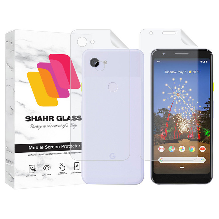 محافظ صفحه نمایش شهر گلس مدل MTNANFBSH مناسب برای گوشی موبایل گوگل Pixel 3a به همراه محافظ پشت گوشی