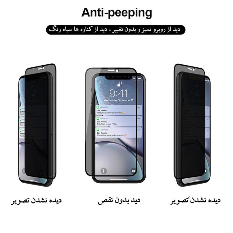 محافظ صفحه نمایش حریم شخصی لایونکس مدل PRV مناسب برای گوشی موبایل اپل iPhone 12 Pro