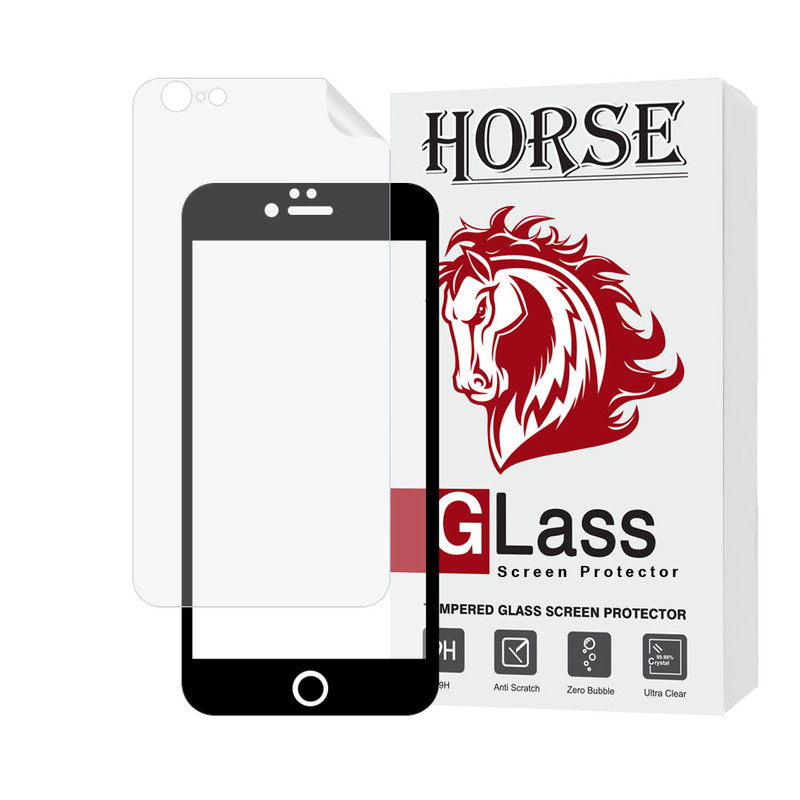 محافظ صفحه نمایش سرامیکی مات هورس مدل MCERAMNANOH مناسب برای گوشی موبایل اپل iPhone 6s Plus / 6 Plus به همراه محافظ پشت گوشی