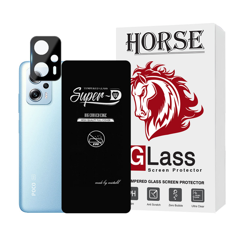 محافظ صفحه نمایش هورس مدل SUPLNFUHO مناسب برای گوشی موبایل شیائومی Poco X4 GT / Redmi Note 11T Pro / Redmi Note 11T Pro Plus / Redmi K50i به همراه محافظ لنز گوشی