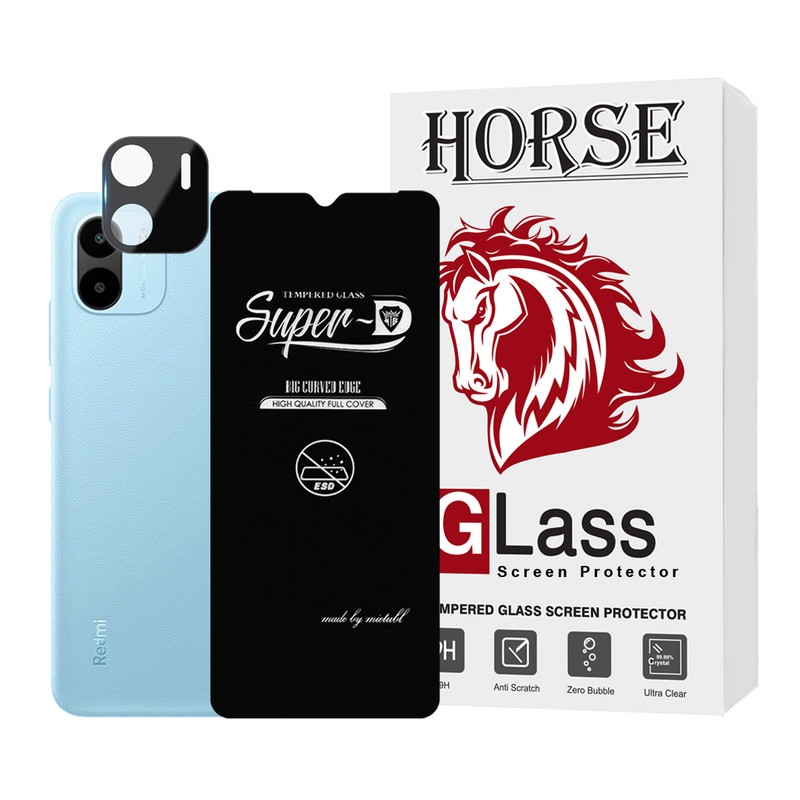 محافظ صفحه نمایش هورس مدل SUPLNFUHO مناسب برای گوشی موبایل شیائومی Redmi A1 / A1 Plus / A2 / A2 Plus به همراه محافظ لنز گوشی