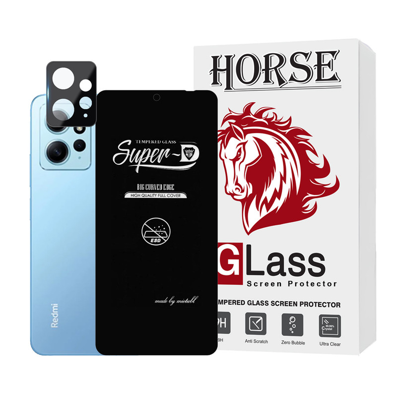 محافظ صفحه نمایش هورس مدل SUPLNFUHO مناسب برای گوشی موبایل شیائومی Redmi Note 12 4G به همراه محافظ لنز گوشی