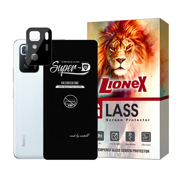 محافظ صفحه نمایش لایونکس مدل SUPLNFULI مناسب برای گوشی موبایل شیائومی Poco X3 GT به همراه محافظ لنز گوشی