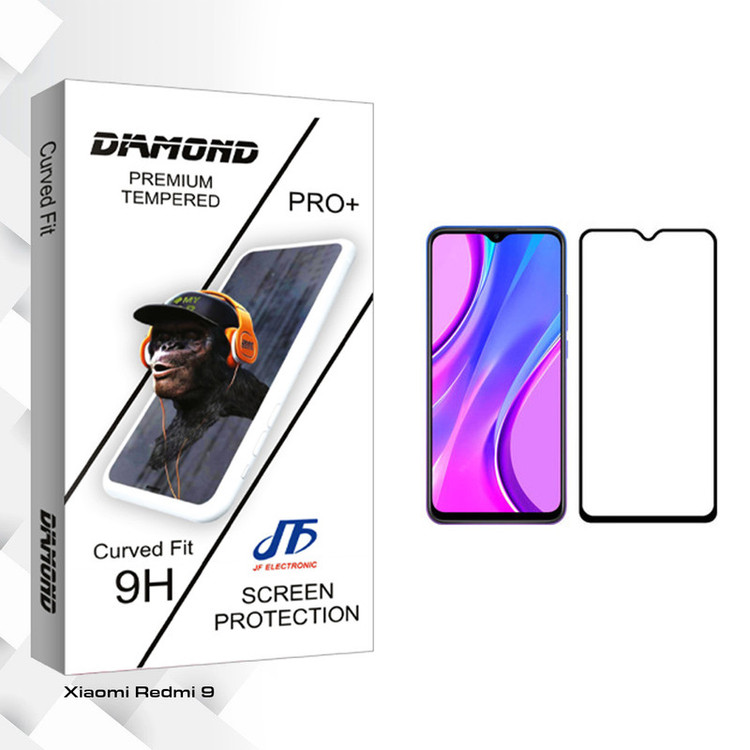 محافظ صفحه نمایش جی اف مدل Diamond glass مناسب برای گوشی موبایل شیائومی Redmi 9