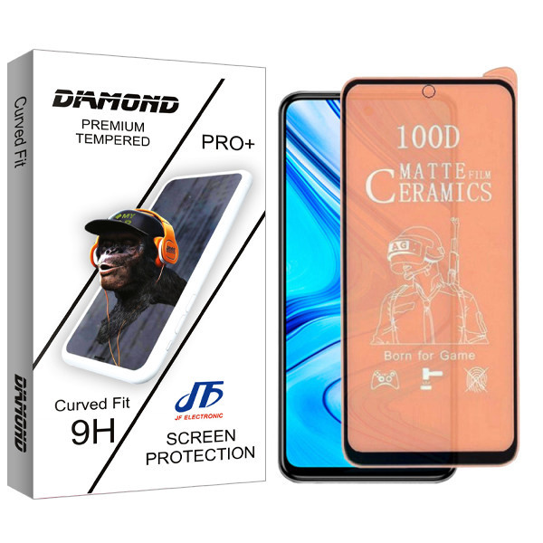 محافظ صفحه نمایش سرامیکی مات جی اف مدل Diamond glass مناسب برای گوشی موبایل شیائومی Redmi Note 9 pro/ Note 9S