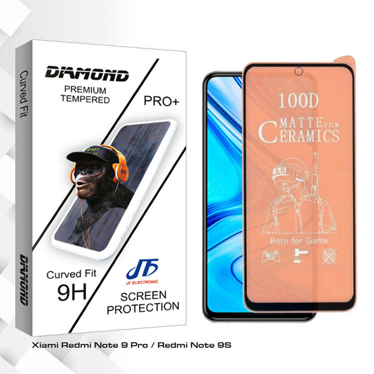 محافظ صفحه نمایش سرامیکی مات جی اف مدل Diamond glass مناسب برای گوشی موبایل شیائومی Redmi Note 9 pro/ Note 9S