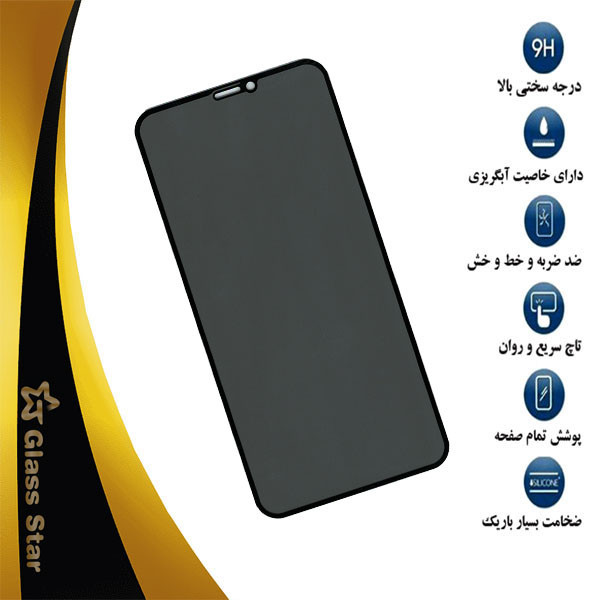 محافظ صفحه نمایش حریم شخصی گلس استار مدل PFGA مناسب برای گوشی موبایل اپل iPhone XR