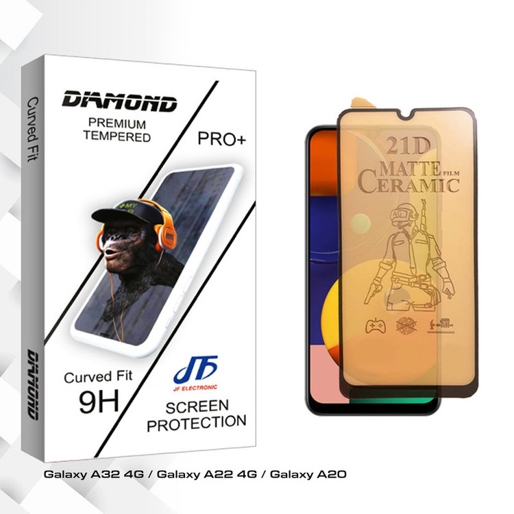 محافظ صفحه نمایش سرامیکی مات جی اف مدل Diamond Pro مناسب برای گوشی موبایل سامسونگ Galaxy A32 4G / Galaxy A22 4G / Galaxy A20