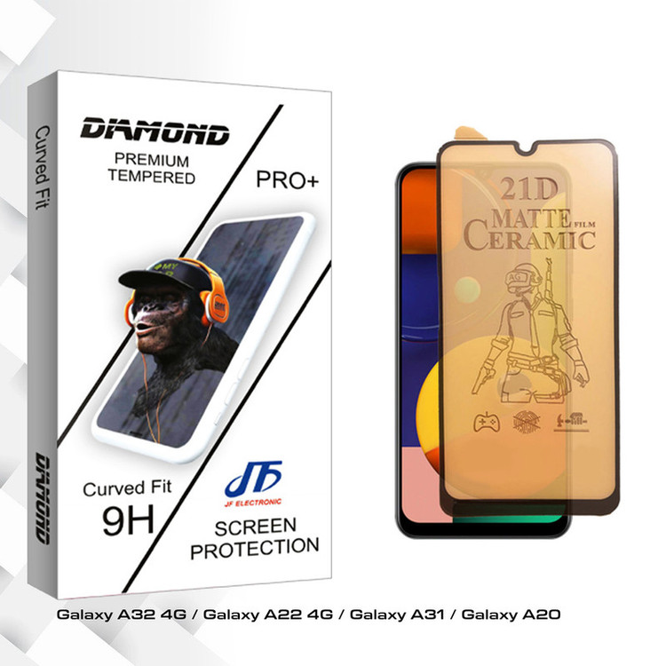 محافظ صفحه نمایش سرامیکی مات جی اف مدل Diamond Glass مناسب برای گوشی موبایل سامسونگ Galaxy A32 4G / Galaxy A22 4G / Galaxy A31 / Galaxy A20