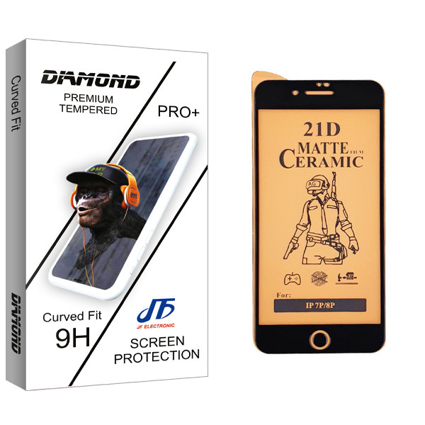 محافظ صفحه نمایش سرامیکی جی اف مدل Diamond glass مناسب برای گوشی موبایل اپل iPhone 7 Plus