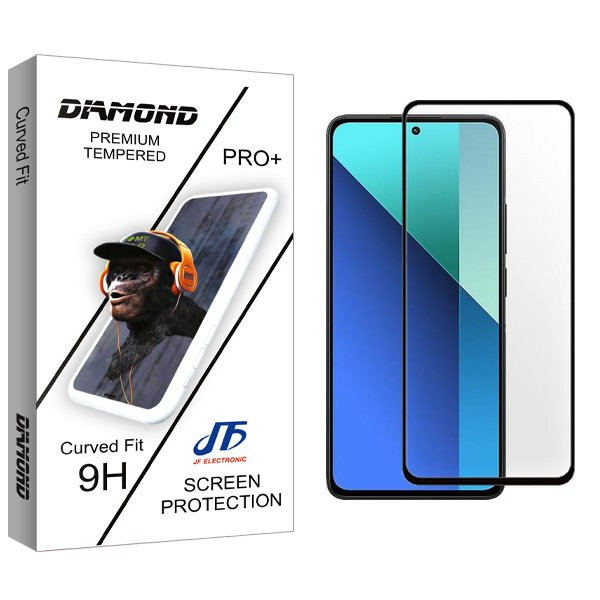 محافظ صفحه نمایش جی اف مدل Diamond FullGlue مناسب برای گوشی موبایل شیائومی Redmi Note 13 Pro 4G