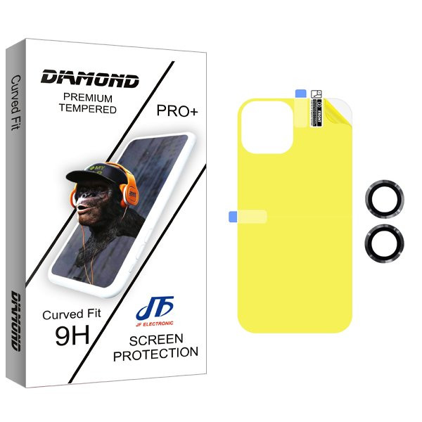 محافظ پشت گوشی جی اف مدل Diamond مناسب برای گوشی موبایل اپل iPhone 11  به همراه محافظ لنز گوشی