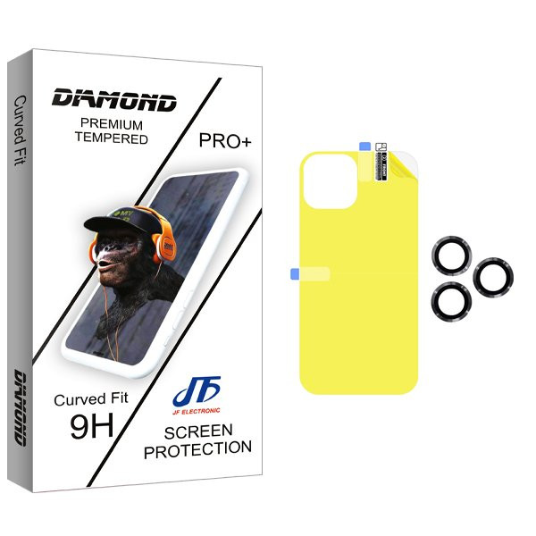 محافظ پشت گوشی جی اف مدل Diamond مناسب برای گوشی موبایل اپل iPhone 12 Pro  به همراه محافظ لنز گوشی