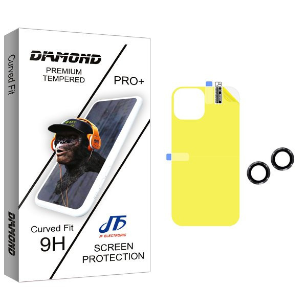 محافظ پشت گوشی جی اف مدل Diamond مناسب برای گوشی موبایل اپل iPhone 13 به همراه محافظ لنز گوشی