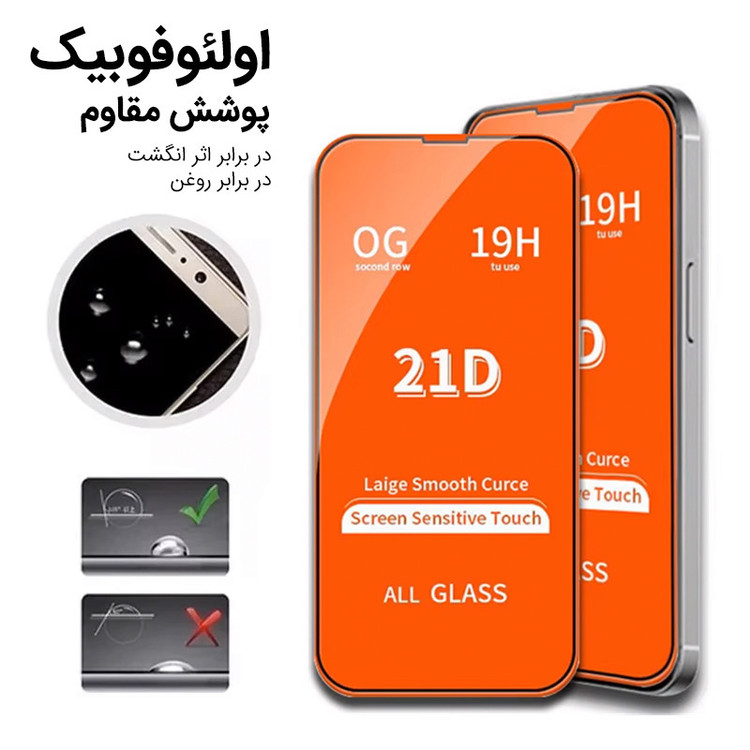 محافظ صفحه نمایش فورس گلس مدل 21DFulGlass مناسب برای گوشی موبایل اپل iPhone 7