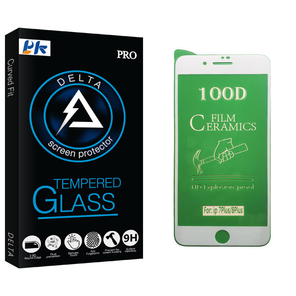 محافظ صفحه نمایش سرامیکی پی کی مدل Delta Glass مناسب برای گوشی موبایل اپل iPhone 7 Plus