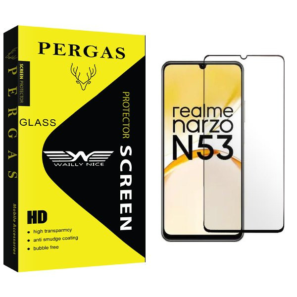 محافظ صفحه نمایش شیشه ای وایلی نایس مدل Pergas مناسب برای گوشی موبایل ریلمی Narzo N53